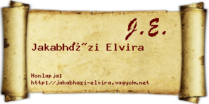 Jakabházi Elvira névjegykártya